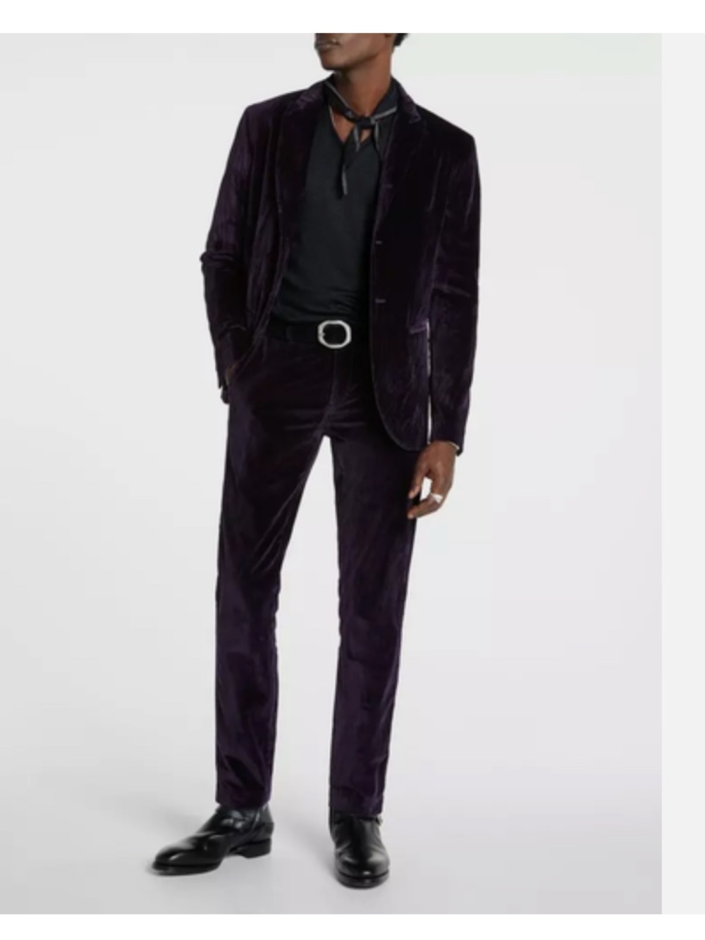 John Varvatos Collection Mercer Crushed Velvet Pants Purple EU48 US32 Italy